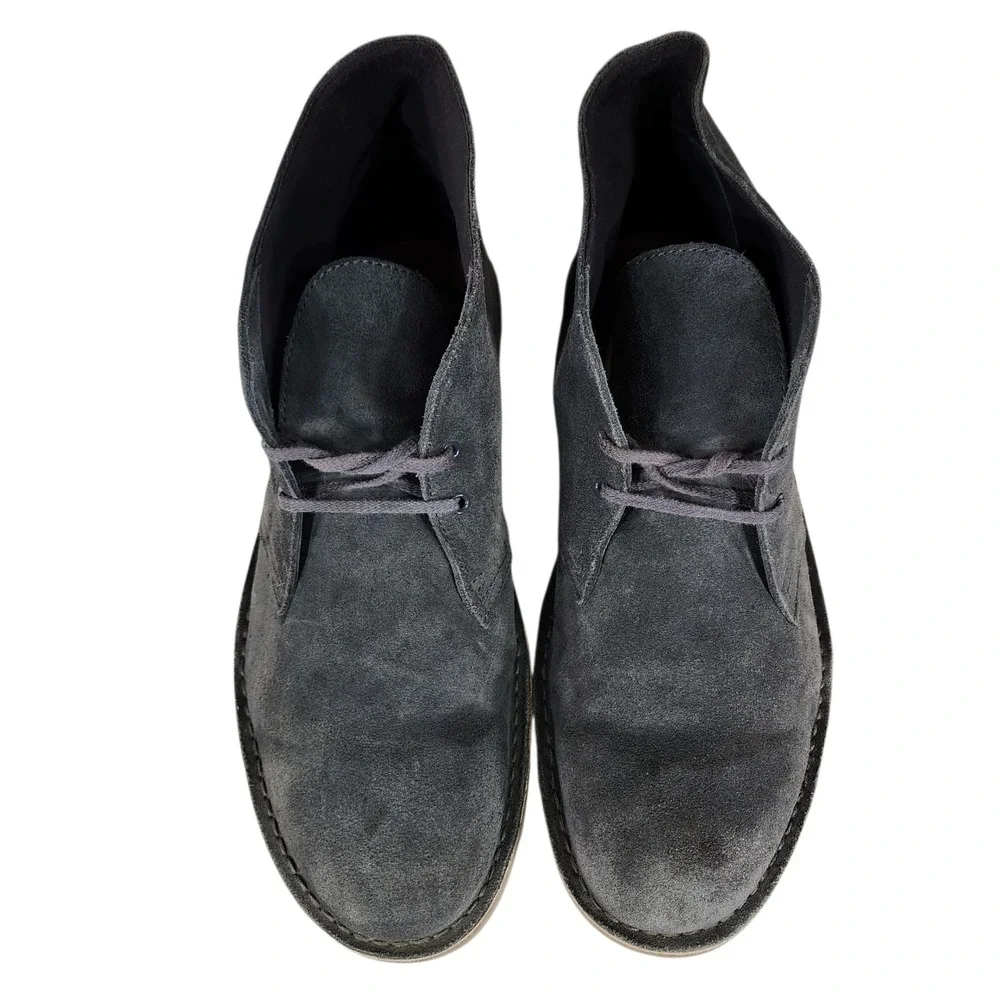 Clarks Chukka Boot sz 12M Men Desert Bushacre Suede Leather Gray Ankle NO INSOLE
